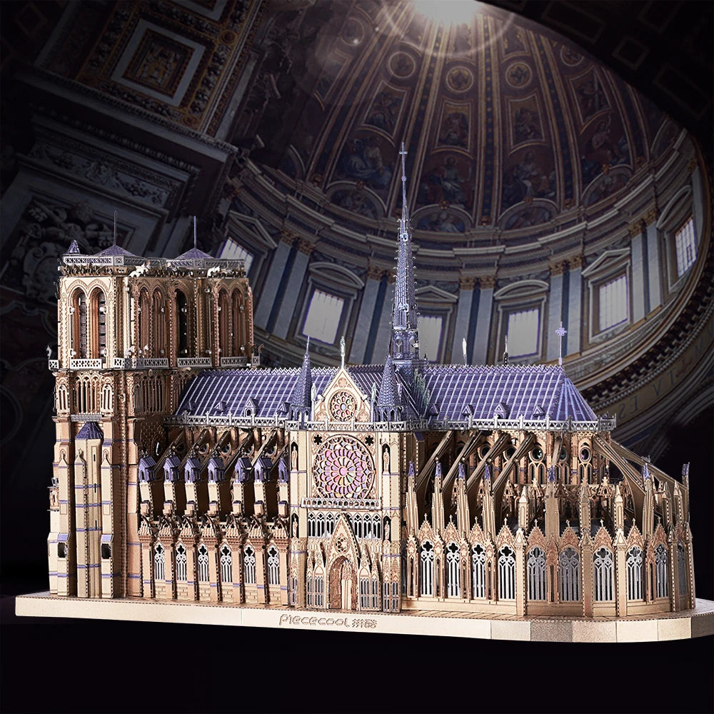 3D Metal Puzzles Jigsaw, Notre Dame Cathedral Paris DIY Model Building Kits Toys for Adults Birthday Gifts